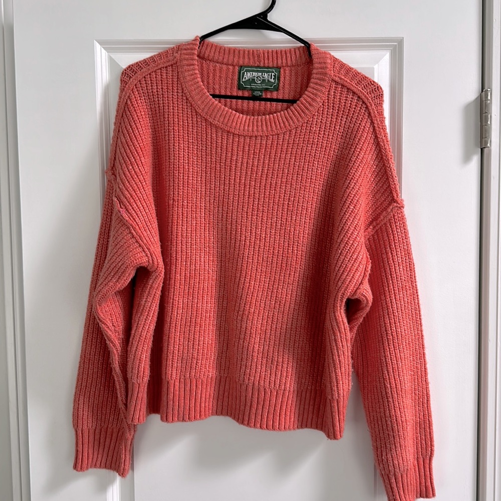 American Eagle Women’s Oversized Knit Sweater Orange
